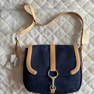 Ralph Lauren Monogram Shoulder Bag Limited Edition Canvas Leather Charm NWT